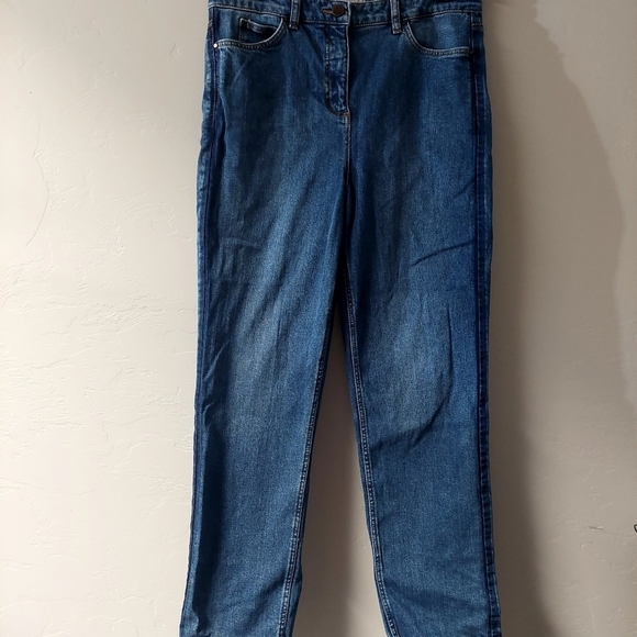 PURE Denim Montepellier Blue Jeans Women Size 6 Contrast Side Stripe Boyfriend - Picture 1 of 8